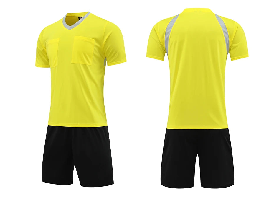 Professional Referee Jersey Set Custom Adult Soccer Jersey Set Football Referee Uniform Men Training Set Foot Team Shirt