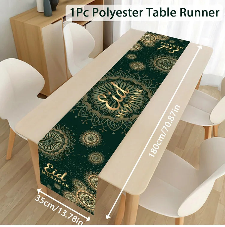 Ramadan Table Runner Eid Mubarak Decor For Home 2025 Tablecloth Islamic Muslim Party Supplies Ramadan Kareem Eid Al-Fitr Gifts