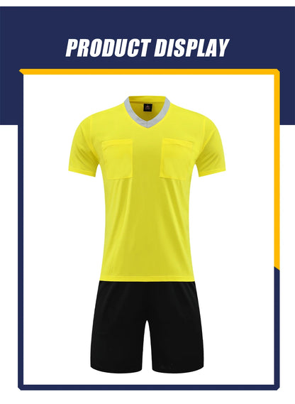 Professional Referee Jersey Set Custom Adult Soccer Jersey Set Football Referee Uniform Men Training Set Foot Team Shirt