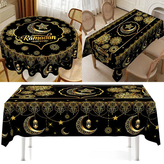 Ramadan Decor Tablecloth EID Mubarak Decoration 2026 For Home Table Cover Ramadan Kareem Islamic Muslim Party Eid Al Adha Gifts