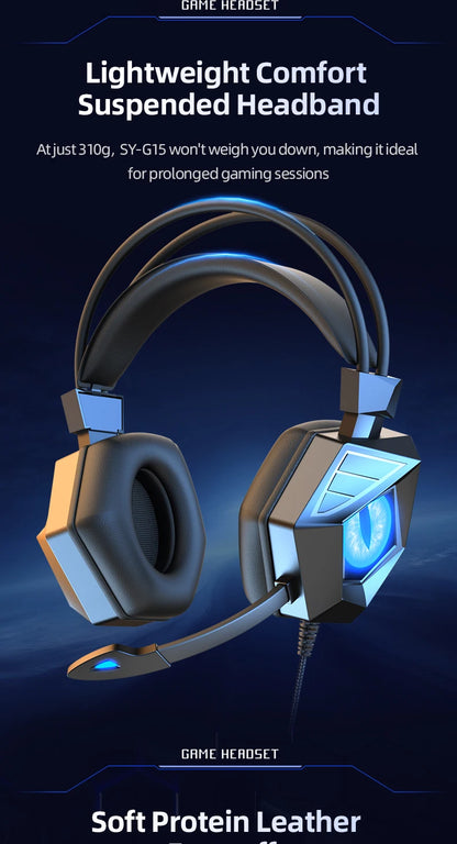 Professional Led Light Wired Gaming Headphones With Microphone For Computer PS4 PS5 Xbox Bass Stereo PC Gaming Headset Gifts