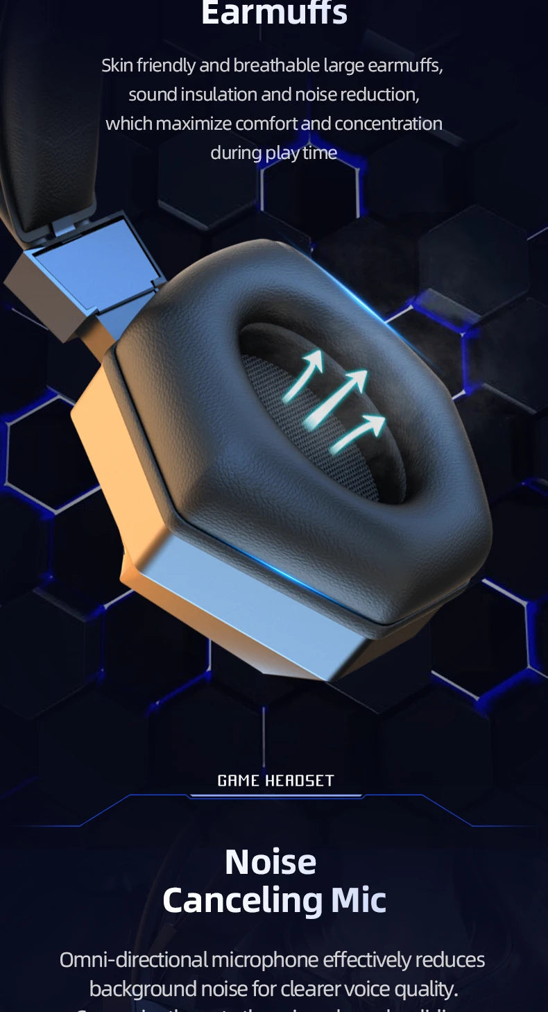 Professional Led Light Wired Gaming Headphones With Microphone For Computer PS4 PS5 Xbox Bass Stereo PC Gaming Headset Gifts