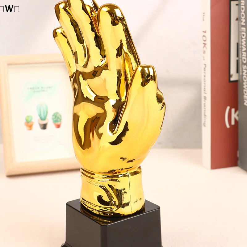 〔W〕Golden Gloves Football Trophy Winner Gold Trophys Goalkeeper Gamesoccer Competition Adult Glove School Kids Awardtrophies Cup