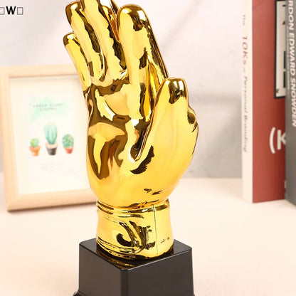 〔W〕Golden Gloves Football Trophy Winner Gold Trophys Goalkeeper Gamesoccer Competition Adult Glove School Kids Awardtrophies Cup