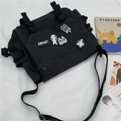 Shoulder Bag Large Capacity Crossbody Bag Retro Workwear Postman Bags for Women Nylon Handbags