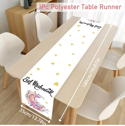Ramadan Table Runner Eid Mubarak Decor For Home 2025 Tablecloth Islamic Muslim Party Supplies Ramadan Kareem Eid Al-Fitr Gifts
