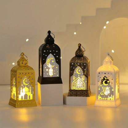 Ramadan Decoration LED Lantern Light Eid Mubarak Star Moon Castle Lights Eid Al-Fitr Gift Islamic Muslim Festival Party Supplies