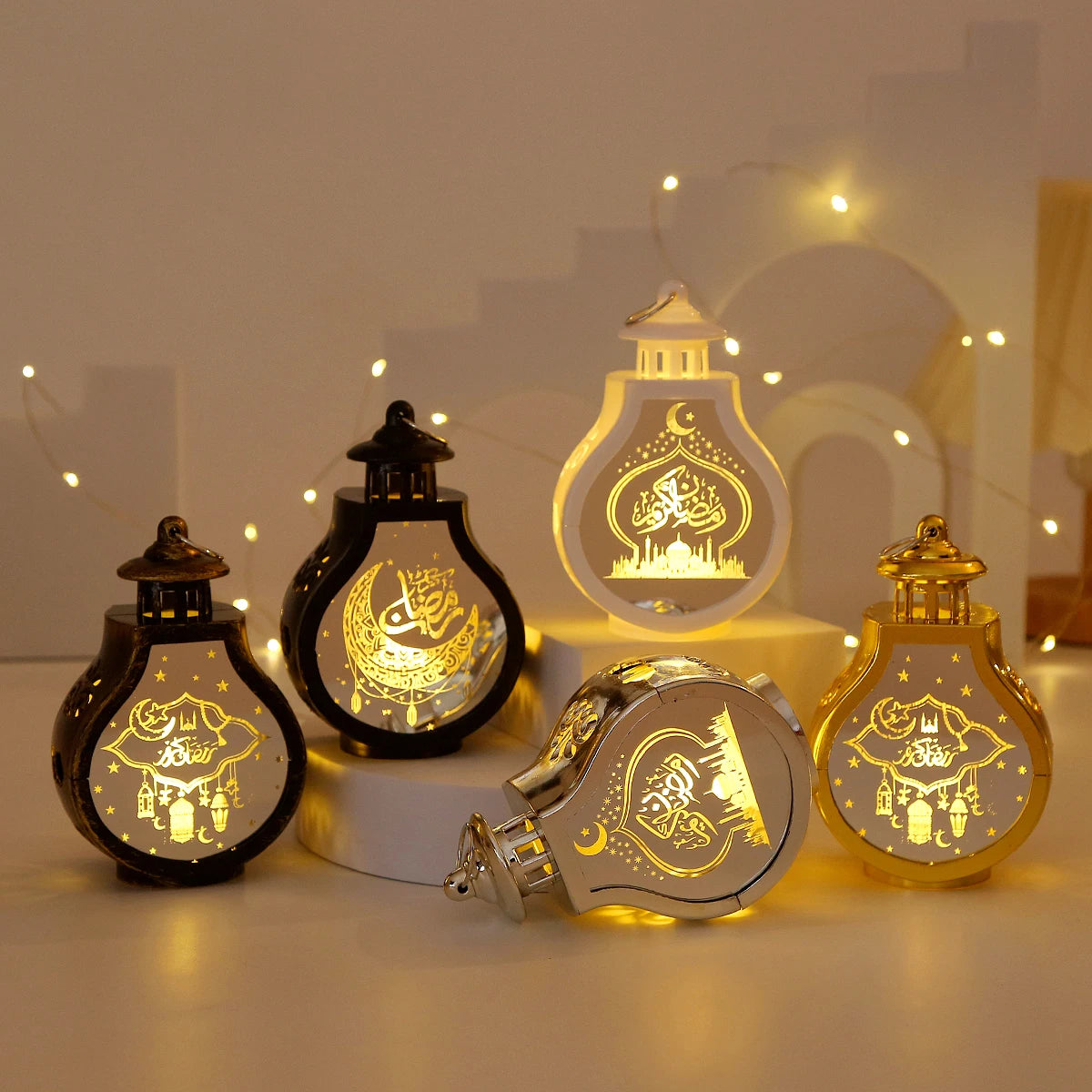 2026 Ramadan Decoration LED Lantern Light Eid Mubarak Star Moon Castle Lights Islamic Muslim Party Ornaments Eid Al-Fitr Gifts