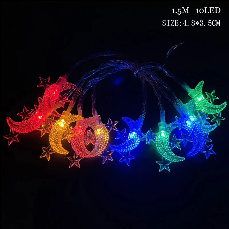 Ramadan Decoration Lighted Birch Trees Star Moon String Lights Eid Mubarak Tabletop Tree Decoration Islamic Muslim Kareem Party