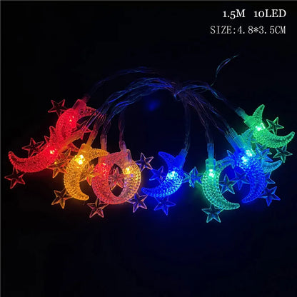 Ramadan Decoration Lighted Birch Trees Star Moon String Lights Eid Mubarak Tabletop Tree Decoration Islamic Muslim Kareem Party