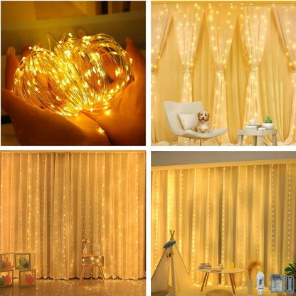 Ramadan Decoration for Home Battery Power LED Curtain Light String Wedding Birthday Party Decor 2026 Valentine's Day Eid Mubarak
