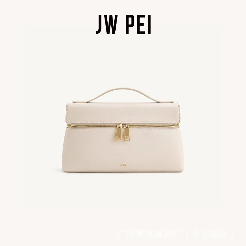 JWPEI Box-Shaped Cross-Border Shoulder Bag Small Niche Design Handbag Diagonal Bag Leather Handbag for Daily Matching