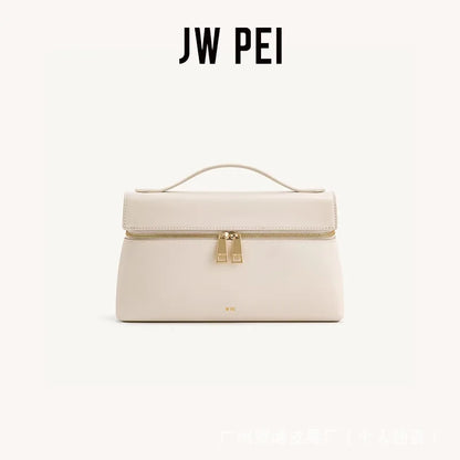 JWPEI Box-Shaped Cross-Border Shoulder Bag Small Niche Design Handbag Diagonal Bag Leather Handbag for Daily Matching