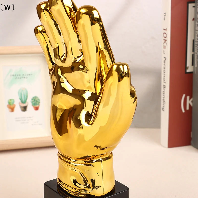 〔W〕Golden Gloves Football Trophy Winner Gold Trophys Goalkeeper Gamesoccer Competition Adult Glove School Kids Awardtrophies Cup