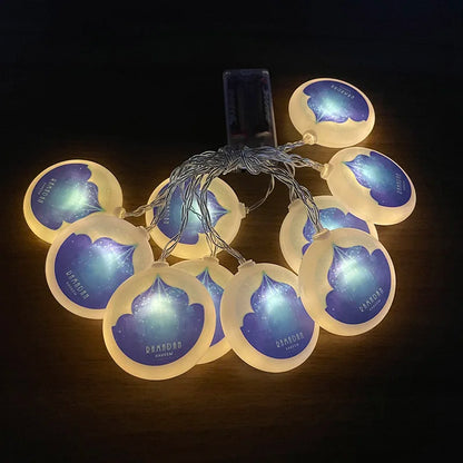 Ramadan Star Moon Castle LED String Lights Eid Mubarak Gift Islam Muslim Ramadan Kareem Decorations for Home Eid al-Fitr Party