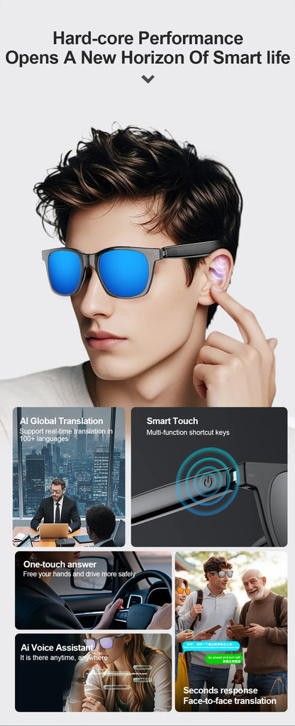 OnePlus AI Glasses Smart Glasses Chat GPT AI Real-time Translation Music Play Bluetooth Glasses Anti-Blue Light Lens Daily Use
