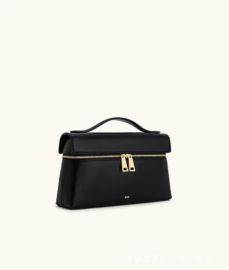 JWPEI Box-Shaped Cross-Border Shoulder Bag Small Niche Design Handbag Diagonal Bag Leather Handbag for Daily Matching