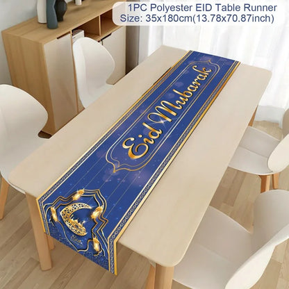 Ramadan Table Runner Eid Mubarak Decor For Home 2025 Tablecloth Islamic Muslim Party Supplies Ramadan Kareem Eid Al-Fitr Gifts
