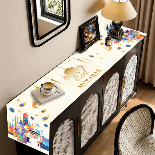 Ramadan Table Runner Eid Mubarak Decoration 2026 for Home Ramadan Kareem Ramadan Mubarak Islamic Muslim Party Eid Al-Fitr Gifts