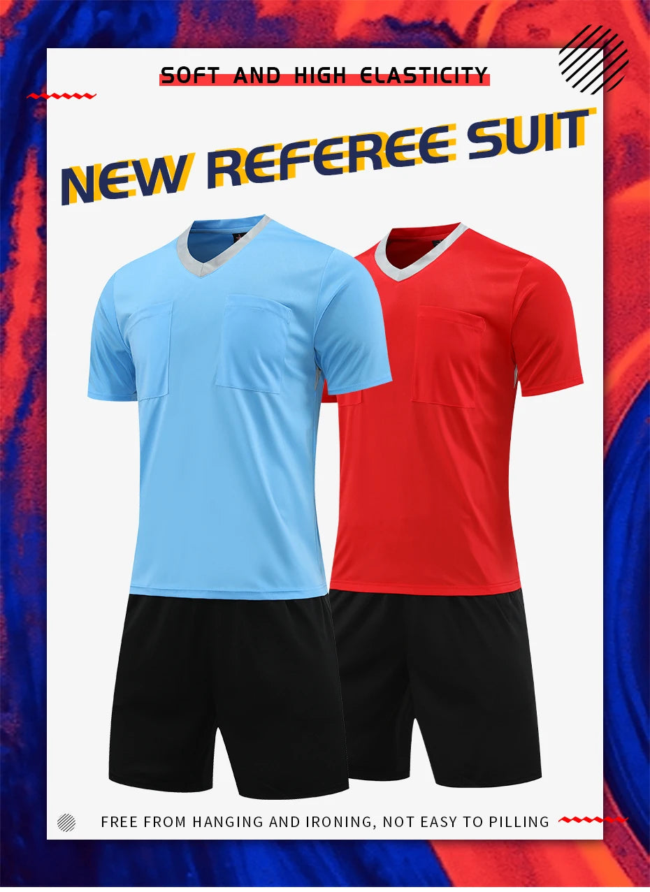 Professional Referee Jersey Set Custom Adult Soccer Jersey Set Football Referee Uniform Men Training Set Foot Team Shirt