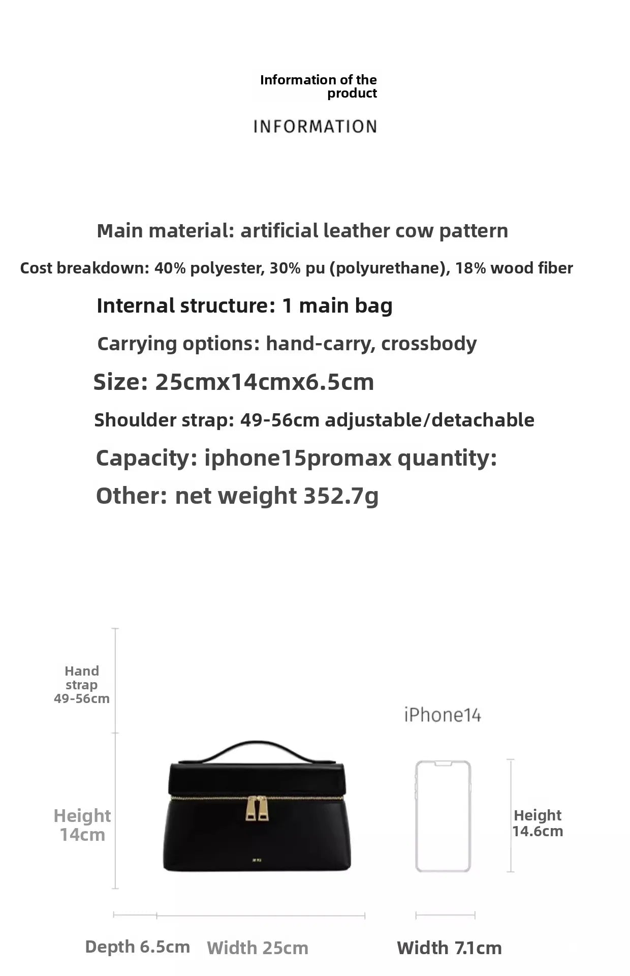 JWPEI Box-Shaped Cross-Border Shoulder Bag Small Niche Design Handbag Diagonal Bag Leather Handbag for Daily Matching