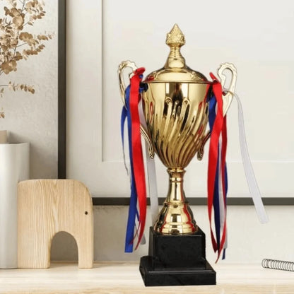 29/33/36cm Gold Trophy Cup Large Size Metal Material Sports Trophy Cup Shape Height Design Winner Trophies Championships