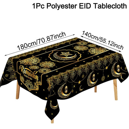 Ramadan Decor Tablecloth EID Mubarak Decoration 2026 For Home Table Cover Ramadan Kareem Islamic Muslim Party Eid Al Adha Gifts