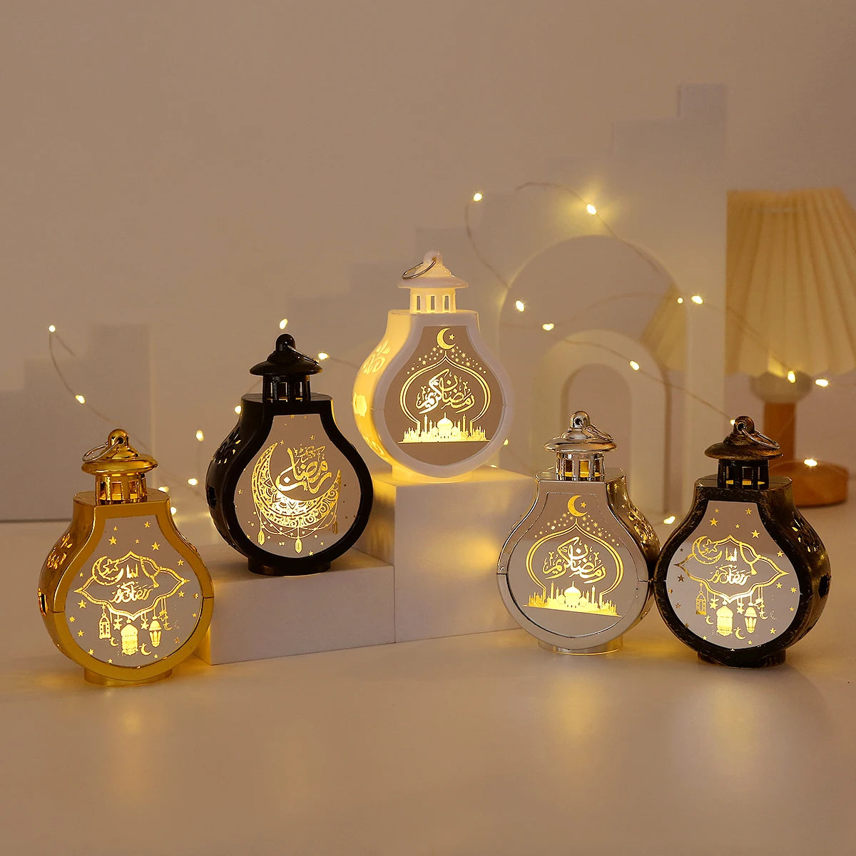 2026 Ramadan Decoration LED Lantern Light Eid Mubarak Star Moon Castle Lights Islamic Muslim Party Ornaments Eid Al-Fitr Gifts
