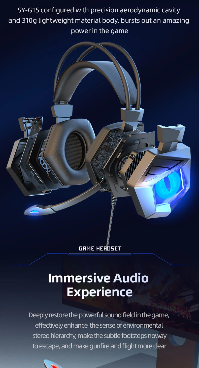 Professional Led Light Wired Gaming Headphones With Microphone For Computer PS4 PS5 Xbox Bass Stereo PC Gaming Headset Gifts