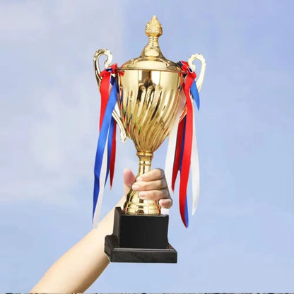 29/33/36cm Gold Trophy Cup Large Size Metal Material Sports Trophy Cup Shape Height Design Winner Trophies Championships