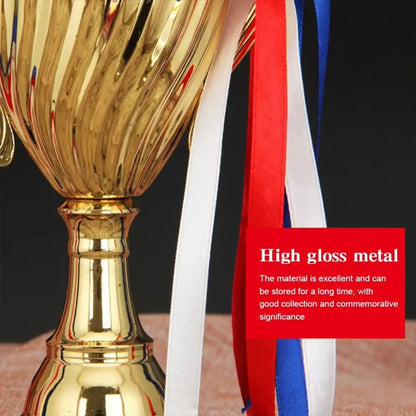 29/33/36cm Gold Trophy Cup Large Size Metal Material Sports Trophy Cup Shape Height Design Winner Trophies Championships