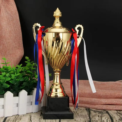 29/33/36cm Gold Trophy Cup Large Size Metal Material Sports Trophy Cup Shape Height Design Winner Trophies Championships