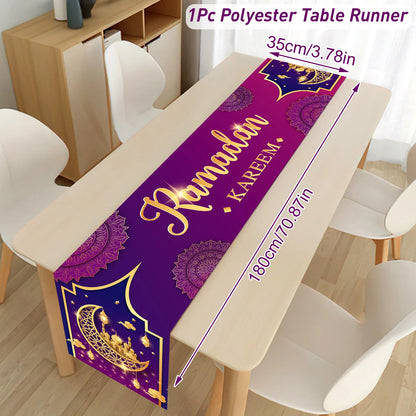 Ramadan Table Runner Eid Mubarak Decor For Home 2025 Tablecloth Islamic Muslim Party Supplies Ramadan Kareem Eid Al-Fitr Gifts