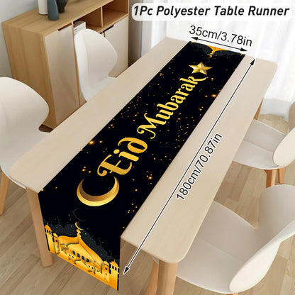 Ramadan Table Runner Eid Mubarak Decor For Home 2025 Tablecloth Islamic Muslim Party Supplies Ramadan Kareem Eid Al-Fitr Gifts