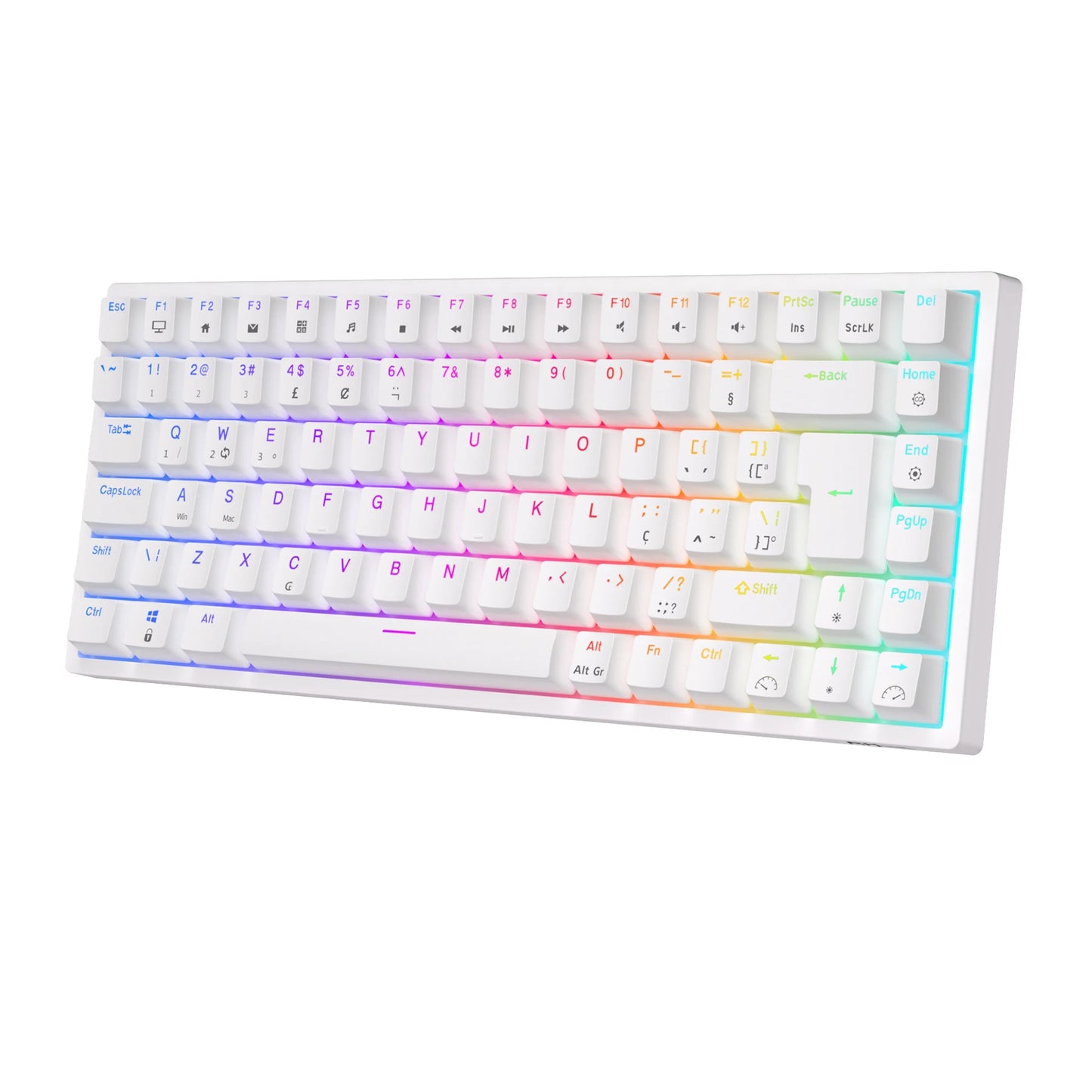 RK84 Royal Kludge Brazilian Wireless Gaming Keyboard 84 Keys RGB Tri-Mode BT5.0/2.4G/Wired Hot-Swappable Mechanical Keyboards