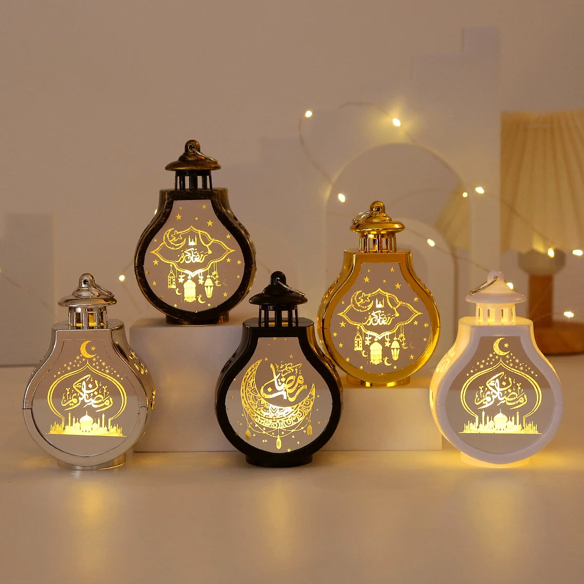 2026 Ramadan Decoration LED Lantern Light Eid Mubarak Star Moon Castle Lights Islamic Muslim Party Ornaments Eid Al-Fitr Gifts