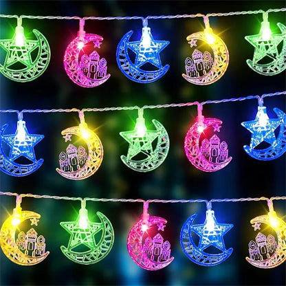 2026 Ramadan Decoration Led Light Star Moon String Light Hari Raya Ramadan Light  Lampu Party Eid Mubarak Decoration Party Decor