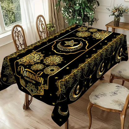 Ramadan Decor Tablecloth EID Mubarak Decoration 2026 For Home Table Cover Ramadan Kareem Islamic Muslim Party Eid Al Adha Gifts