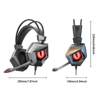 Professional Led Light Wired Gaming Headphones With Microphone For Computer PS4 PS5 Xbox Bass Stereo PC Gaming Headset Gifts
