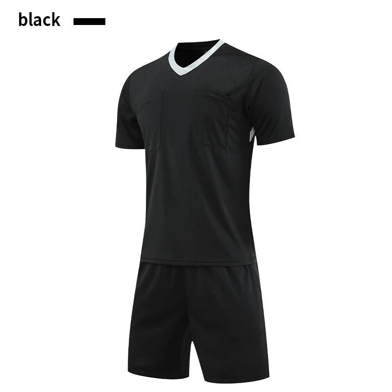 Professional Referee Jersey Set Custom Adult Soccer Jersey Set Football Referee Uniform Men Training Set Foot Team Shirt