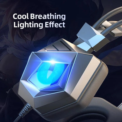 3.5mm USB Wired Controlled Headset Dragon Eyes Luminous Gaming Cute Cat Ear Headworn Computer Earphones with Mic  For PC Laptop