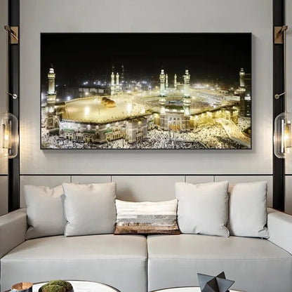 Mecca Mosque Islamic Muslim Mural Canvas Painting Poster  Family Interior Room Bedroom Wall Art Decor No Frame  Perfect for Home
