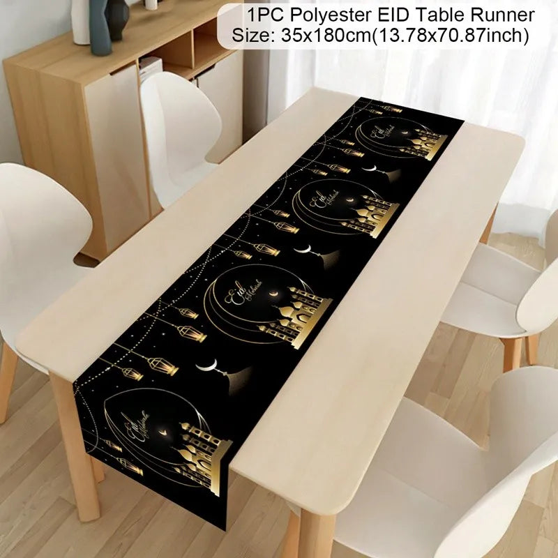 Ramadan Table Runner Eid Mubarak Decor For Home 2025 Tablecloth Islamic Muslim Party Supplies Ramadan Kareem Eid Al-Fitr Gifts