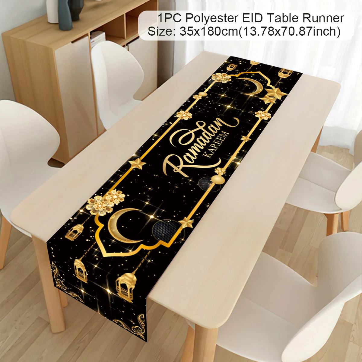 Ramadan Table Runner Eid Mubarak Decor For Home 2025 Tablecloth Islamic Muslim Party Supplies Ramadan Kareem Eid Al-Fitr Gifts