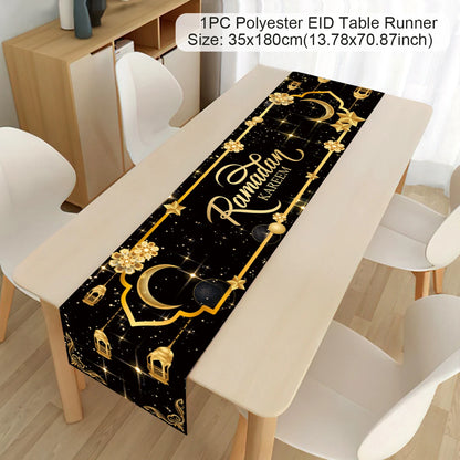 Ramadan Table Runner Eid Mubarak Decor For Home 2025 Tablecloth Islamic Muslim Party Supplies Ramadan Kareem Eid Al-Fitr Gifts