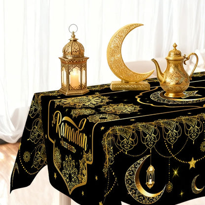 Ramadan Decor Tablecloth EID Mubarak Decoration 2026 For Home Table Cover Ramadan Kareem Islamic Muslim Party Eid Al Adha Gifts