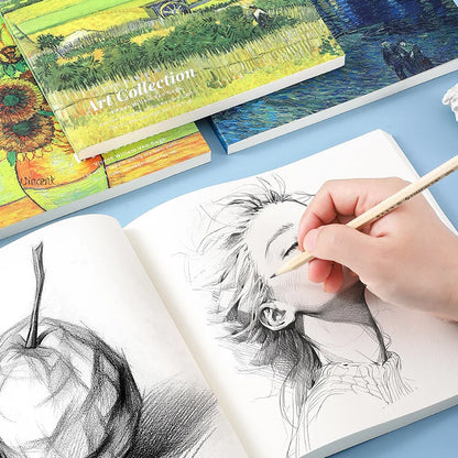 20K Van Gogh Oil Painting Sketch Book Hand Ledger Thickened with 80 Blank Student Art Drawing Special Sketching Book