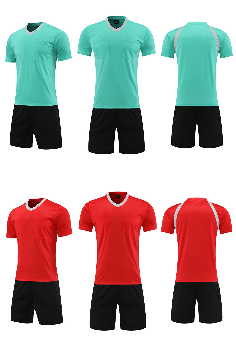 Professional Referee Jersey Set Custom Adult Soccer Jersey Set Football Referee Uniform Men Training Set Foot Team Shirt