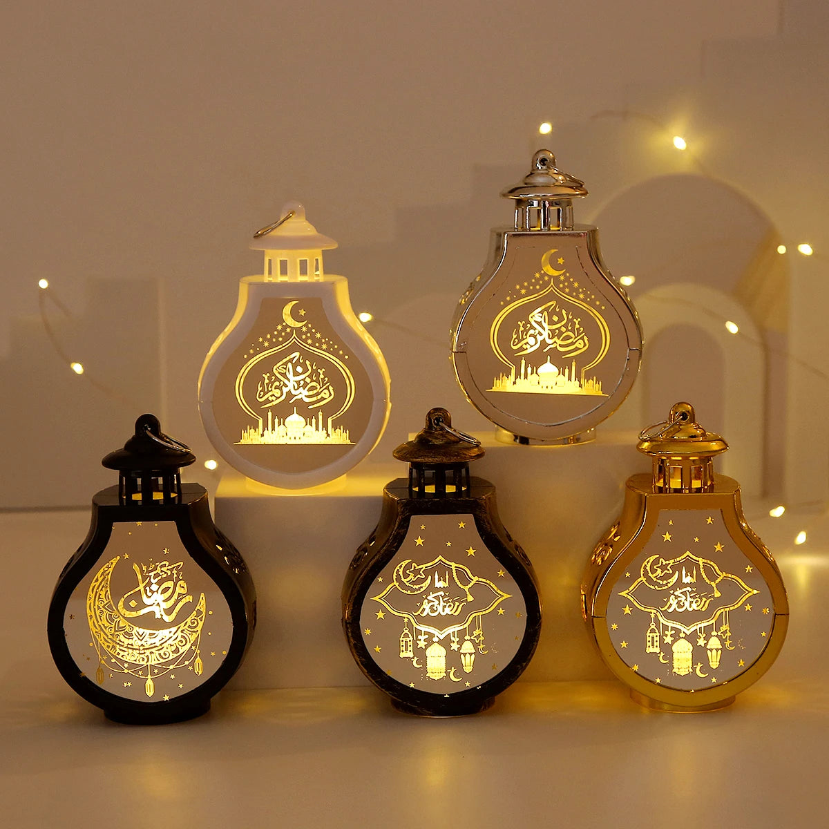2026 Ramadan Decoration LED Lantern Light Eid Mubarak Star Moon Castle Lights Islamic Muslim Party Ornaments Eid Al-Fitr Gifts