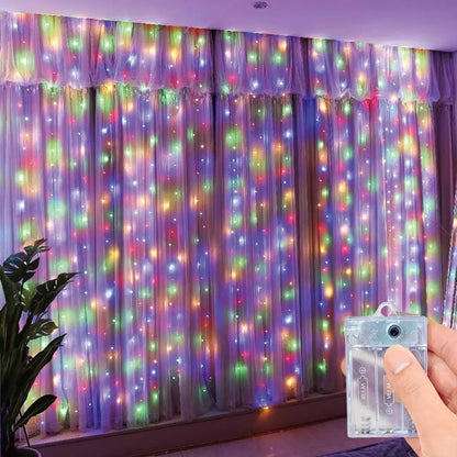 Ramadan Decoration 2026 Curtain LED String Lights Fairy Lights Battery Operated EID Mubarak Bedroom Wedding Valentine's Day